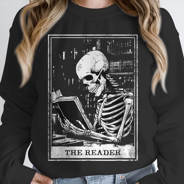 Tarot Card Shirt The Reader Tarot Skeleton Reading Book Unisex Sweatshirt Tarot Card Shirt The Reader Tarot Skeleton Reading Book Unisex Sweatshirt