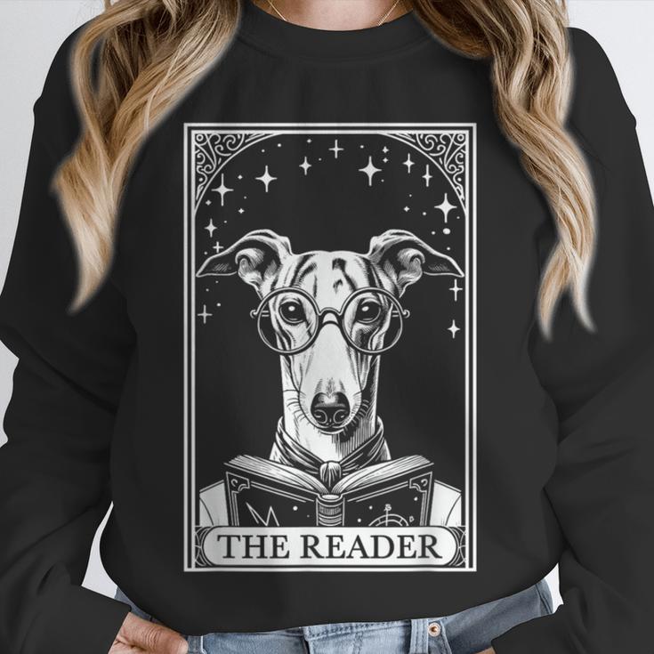 Tarot Card Vintage Whippet Dog Book Lover The Reader Unisex Sweatshirt Tarot Card Vintage Whippet Dog Book Lover The Reader Unisex Sweatshirt