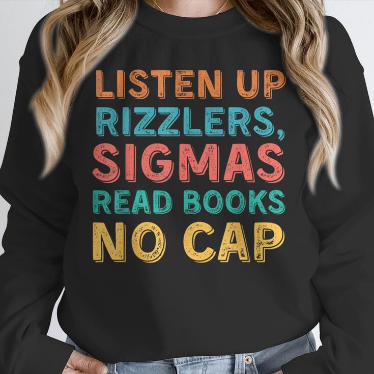 Teacher English Read Books Listen Up Rizzlers Unisex Sweatshirt