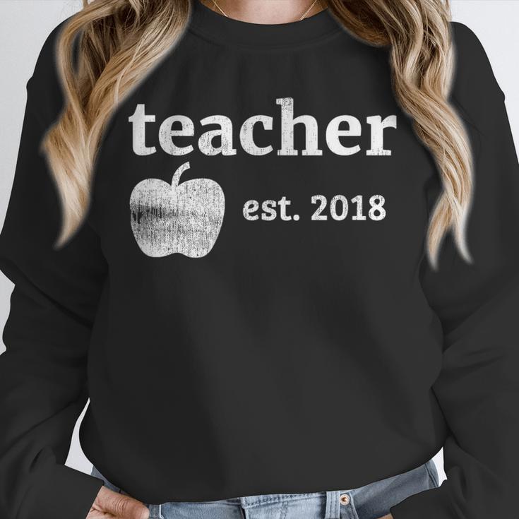 Teacher Est 2018 Vintage Graduation Unisex Sweatshirt