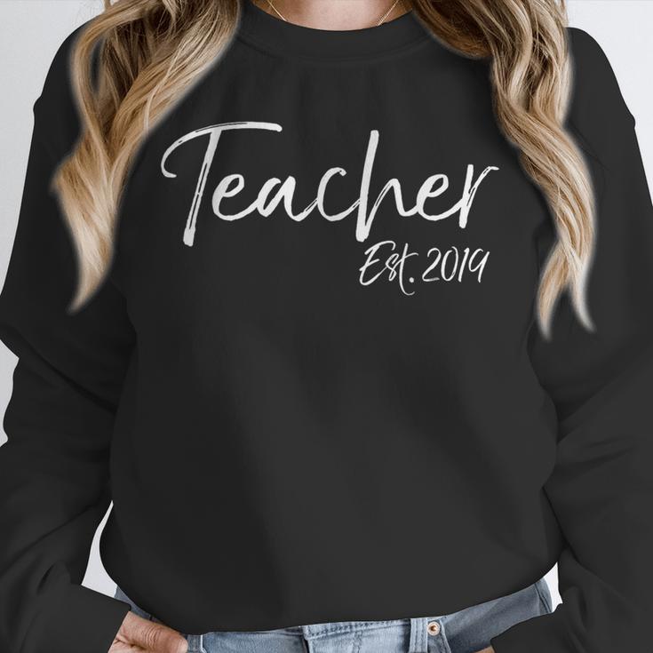 Teacher Est 2019 Shirt For Women Cute Graduation Men Unisex Sweatshirt