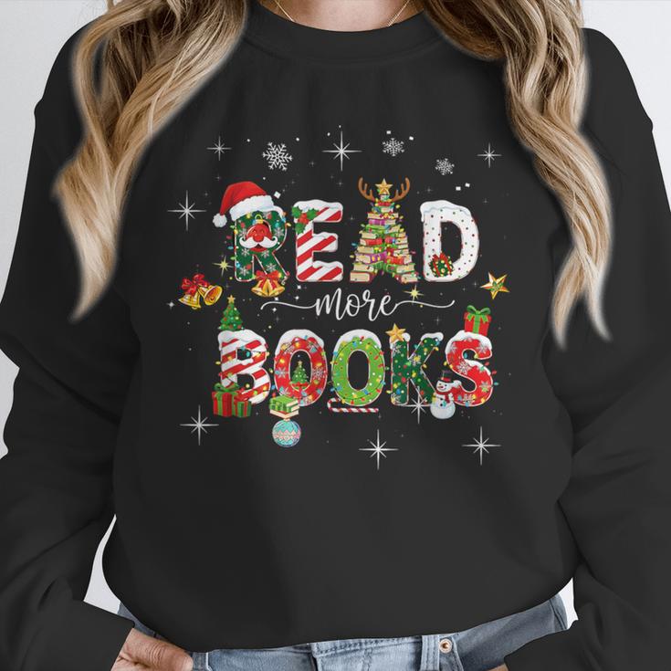 Teacher Read More Books Christmas Reading Bookworm Librarian Unisex Sweatshirt