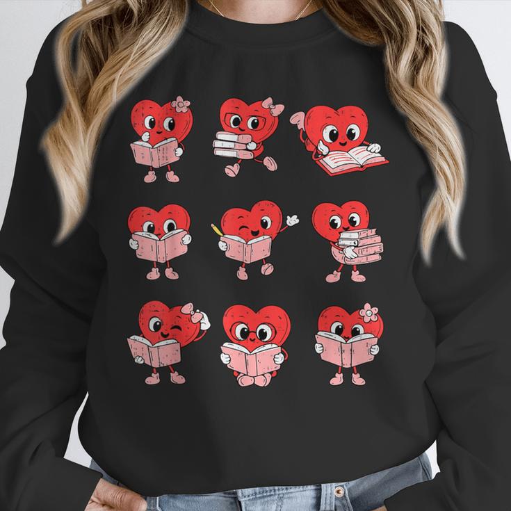 Teacher Valentines Day Reading Book Lover Bookworm Library Unisex Sweatshirt