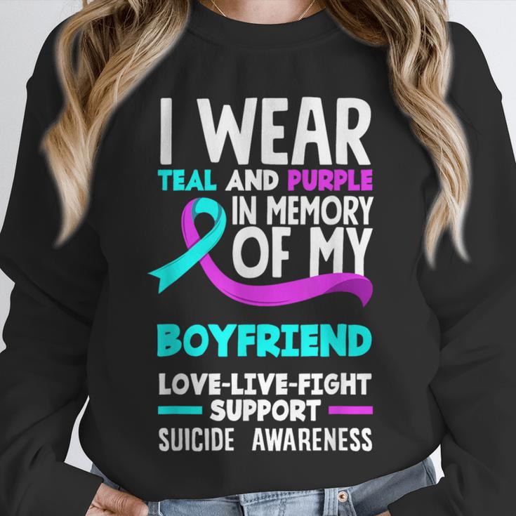 Teal & Purple In Memory Of My Boyfriend Suicide Prevention Unisex Sweatshirt Teal & Purple In Memory Of My Boyfriend Suicide Prevention Unisex Sweatshirt