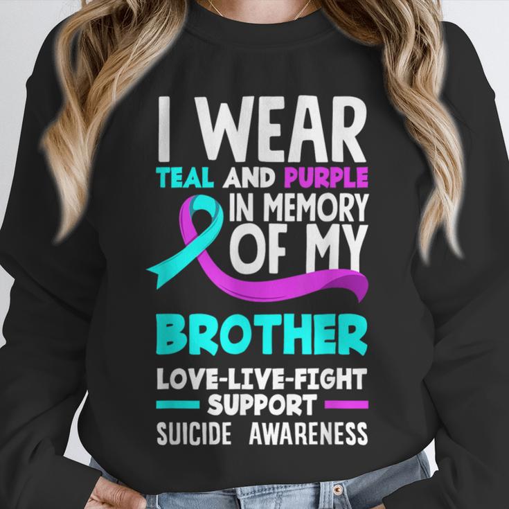 Teal & Purple In Memory Of My Brother Suicide Prevention Unisex Sweatshirt