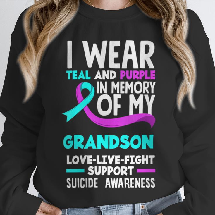 Teal & Purple In Memory Of My Grandson Suicide Prevention Unisex Sweatshirt Teal & Purple In Memory Of My Grandson Suicide Prevention Unisex Sweatshirt