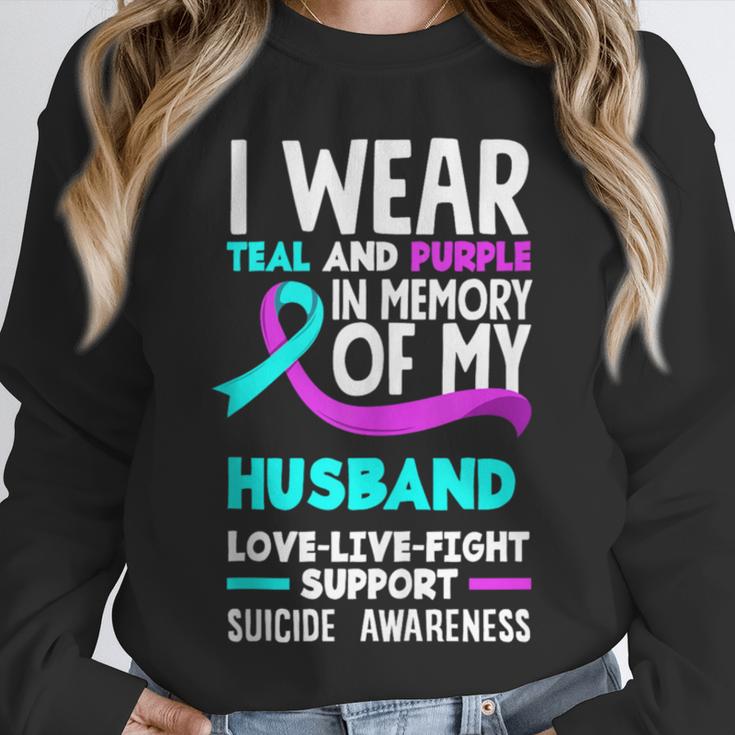 Teal & Purple In Memory Of My HusbandSuicide Prevention Unisex Sweatshirt Teal & Purple In Memory Of My HusbandSuicide Prevention Unisex Sweatshirt