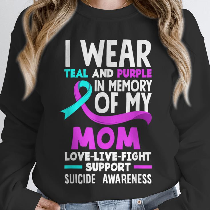Teal & Purple In Memory Of My Mom Suicide Prevention Unisex Sweatshirt Teal & Purple In Memory Of My Mom Suicide Prevention Unisex Sweatshirt