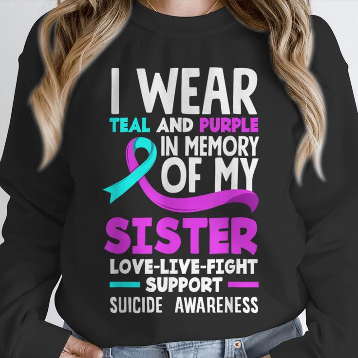 Teal & Purple In Memory Of My Sister Suicide Prevention Unisex Sweatshirt Teal & Purple In Memory Of My Sister Suicide Prevention Unisex Sweatshirt
