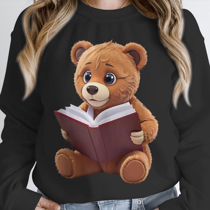 Teddy Bear Reading a Book Unisex Sweatshirt