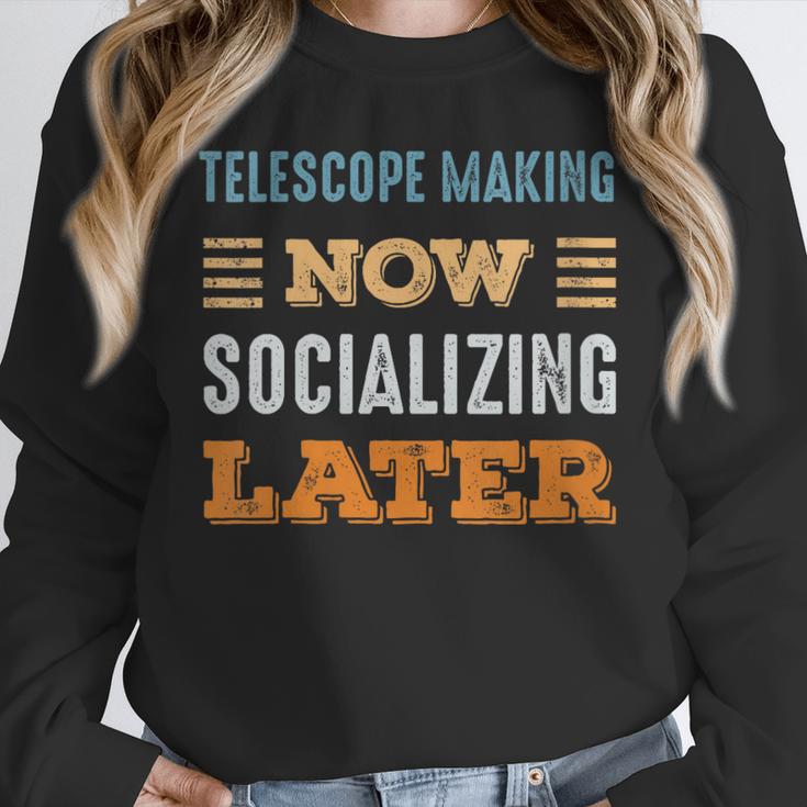 Telescope Making Now Minimal Socializing Introvert Vintage Unisex Sweatshirt