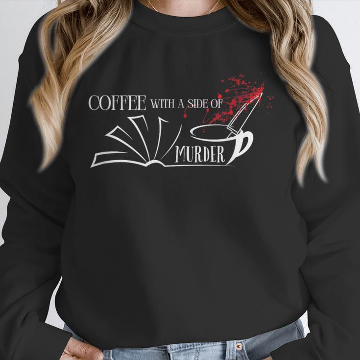 Thriller Book Fan Coffee With A Side Of Murder Unisex Sweatshirt Thriller Book Fan Coffee With A Side Of Murder Unisex Sweatshirt