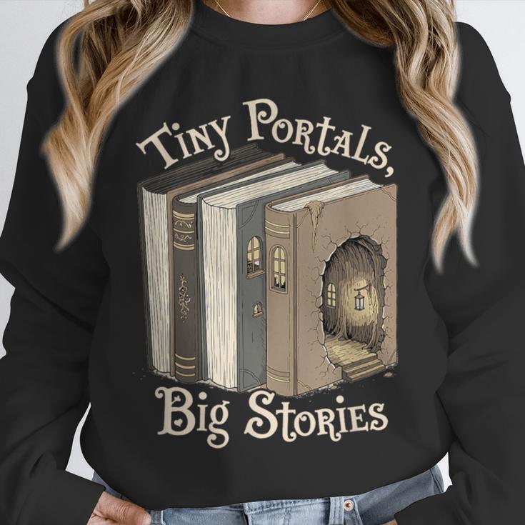 Tiny Portals Big Stories Book Nook Fantasy Gateway Unisex Sweatshirt Tiny Portals Big Stories Book Nook Fantasy Gateway Unisex Sweatshirt