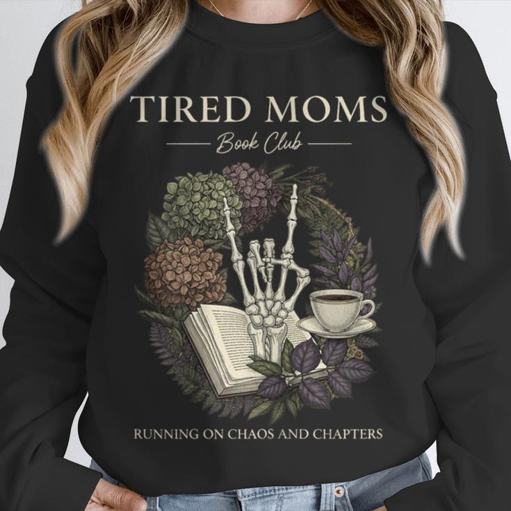 Tired Moms Book Club Dark Floral Coffee Skeleton Unisex Sweatshirt Tired Moms Book Club Dark Floral Coffee Skeleton Unisex Sweatshirt