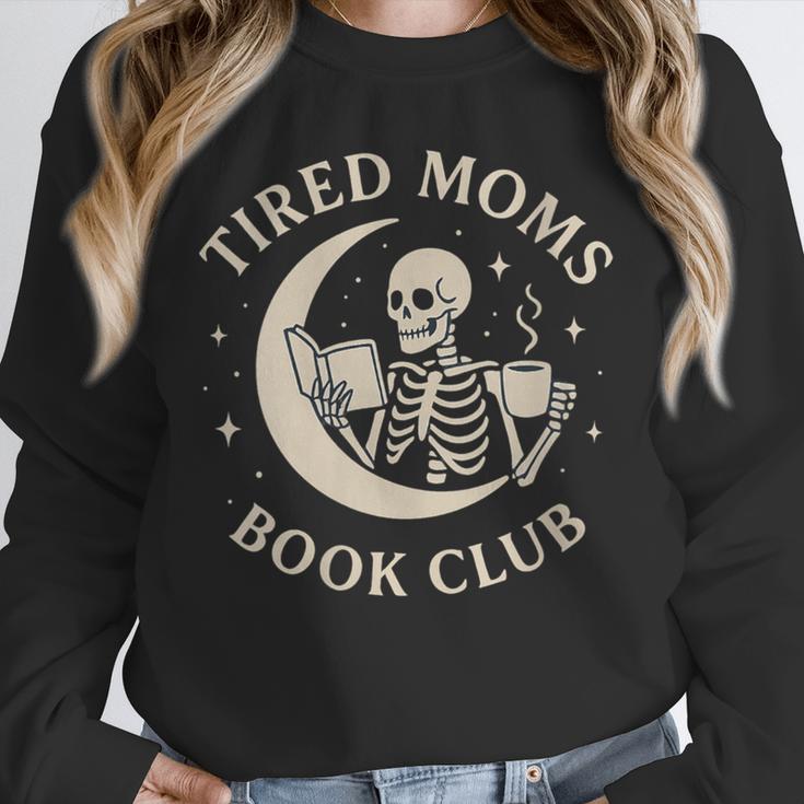 Tired Moms Book Club Skeleton Reading Books Moon Unisex Sweatshirt Tired Moms Book Club Skeleton Reading Books Moon Unisex Sweatshirt