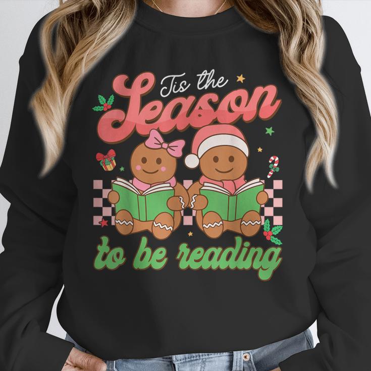 Tis The Season Book Reading Gingerbread Teacher Librarian Unisex Sweatshirt