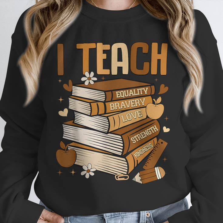 History Month I Teach Melanin Book Black Teacher Unisex Sweatshirt