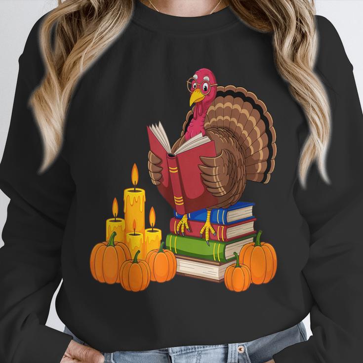 Turkey Reading Books Fall Thanksgiving Teacher Book Unisex Sweatshirt Turkey Reading Books Fall Thanksgiving Teacher Book Unisex Sweatshirt