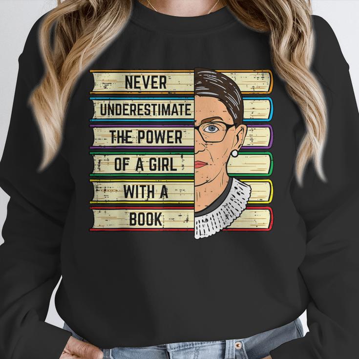 Never Underestimate Girl Read Book Reading Librarian Women Unisex Sweatshirt