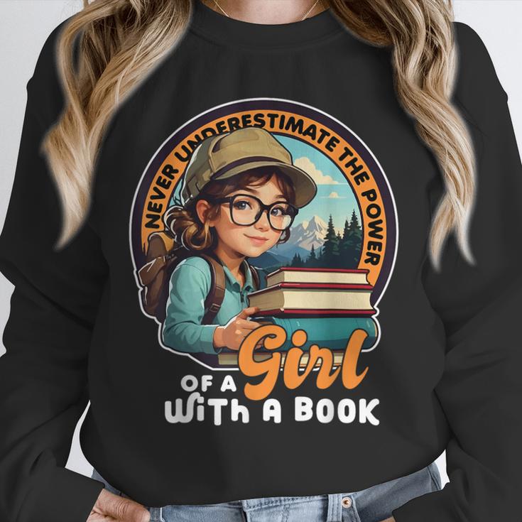 Never Underestimate The Power Of a Girl With a Book Reading Unisex Sweatshirt