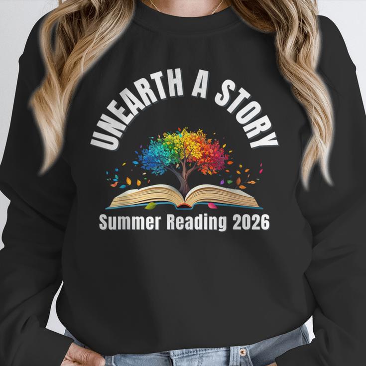 Unearth a Story 2026 Summer Reading Program Tree Book Unisex Sweatshirt
