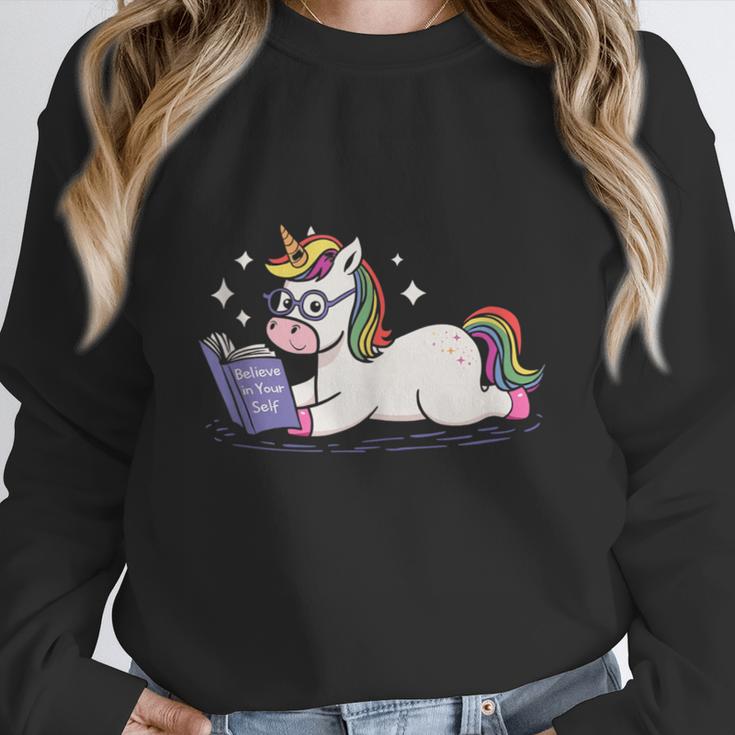 Unicorn Bookworm Believe In Yourself Cute And Inspirational Unisex Sweatshirt Unicorn Bookworm Believe In Yourself Cute And Inspirational Unisex Sweatshirt