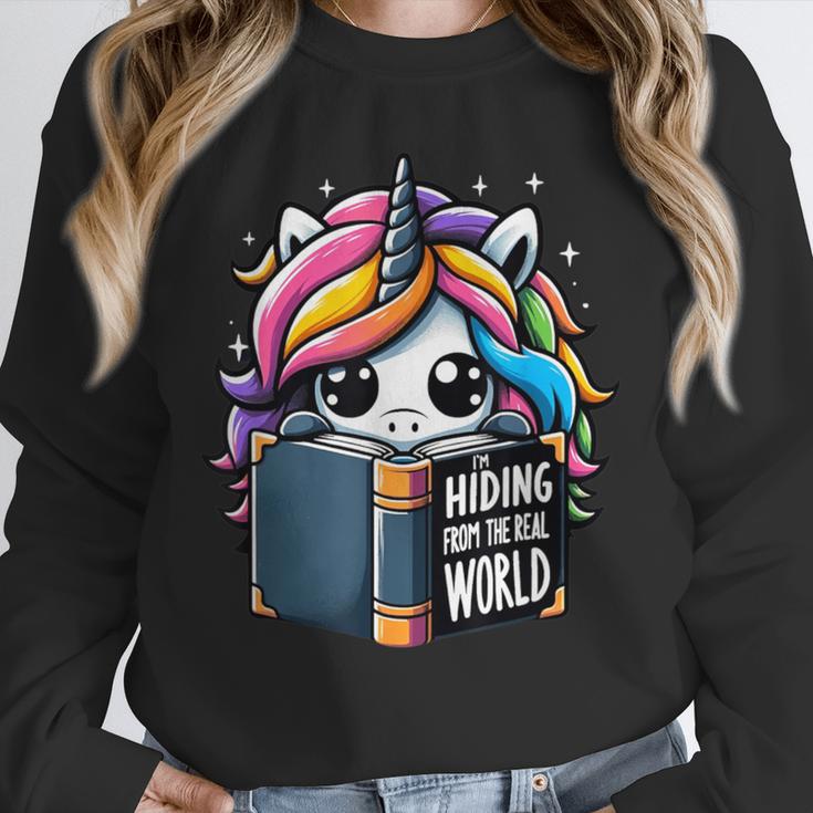 Unicorn Reading Book Reader Introvert Book Lover Humor Unisex Sweatshirt Unicorn Reading Book Reader Introvert Book Lover Humor Unisex Sweatshirt