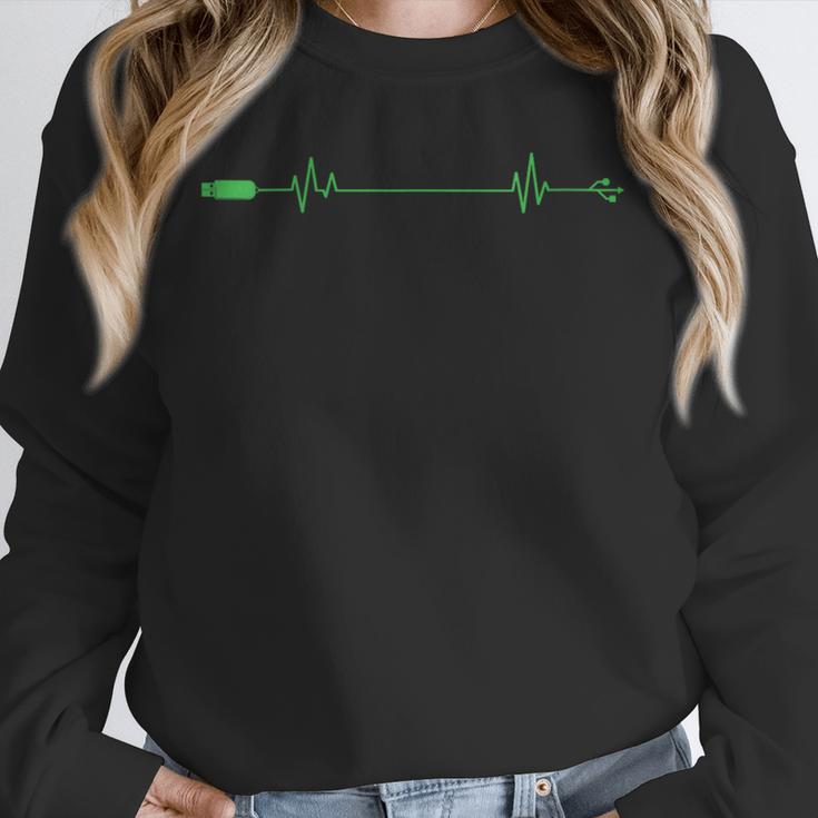 USB Stick Heartbeat Line Memory Module Unisex Sweatshirt