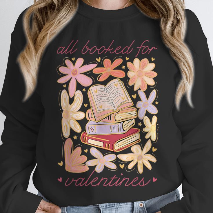 Valentine All Booked For Valentines Book Lovers Teacher Kids Unisex Sweatshirt