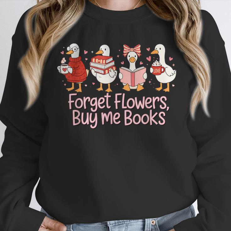 Valentine Cozy Goose Bookish Forget Flowers Buy Me Books Unisex Sweatshirt Valentine Cozy Goose Bookish Forget Flowers Buy Me Books Unisex Sweatshirt