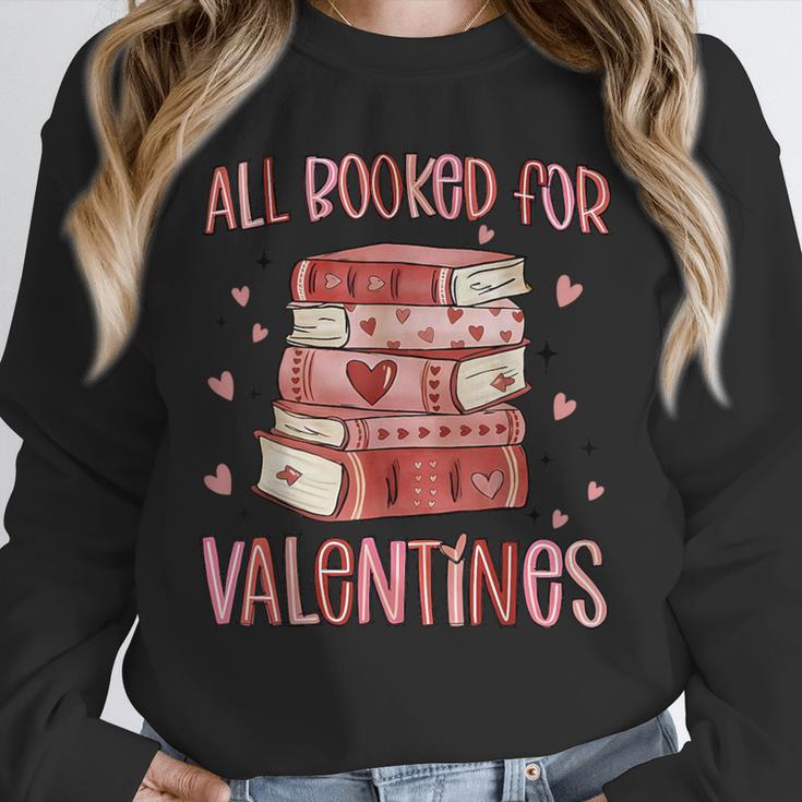 Valentines All Booked For Valentines Book Lovers Teacher Kid Unisex Sweatshirt