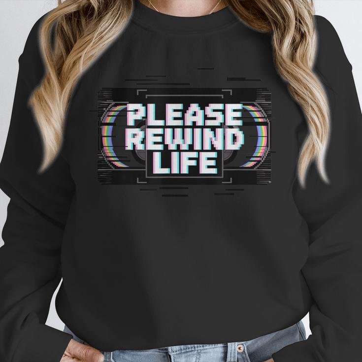 VHS Tape Rewind Glitch 90s Retro Nostalgia Please Rewind Unisex Sweatshirt VHS Tape Rewind Glitch 90s Retro Nostalgia Please Rewind Unisex Sweatshirt