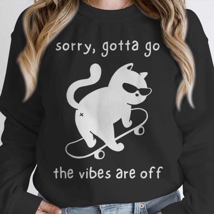 Vibes Are Off Cat Skateboard Introvert Sarcastic Humor Unisex Sweatshirt Vibes Are Off Cat Skateboard Introvert Sarcastic Humor Unisex Sweatshirt