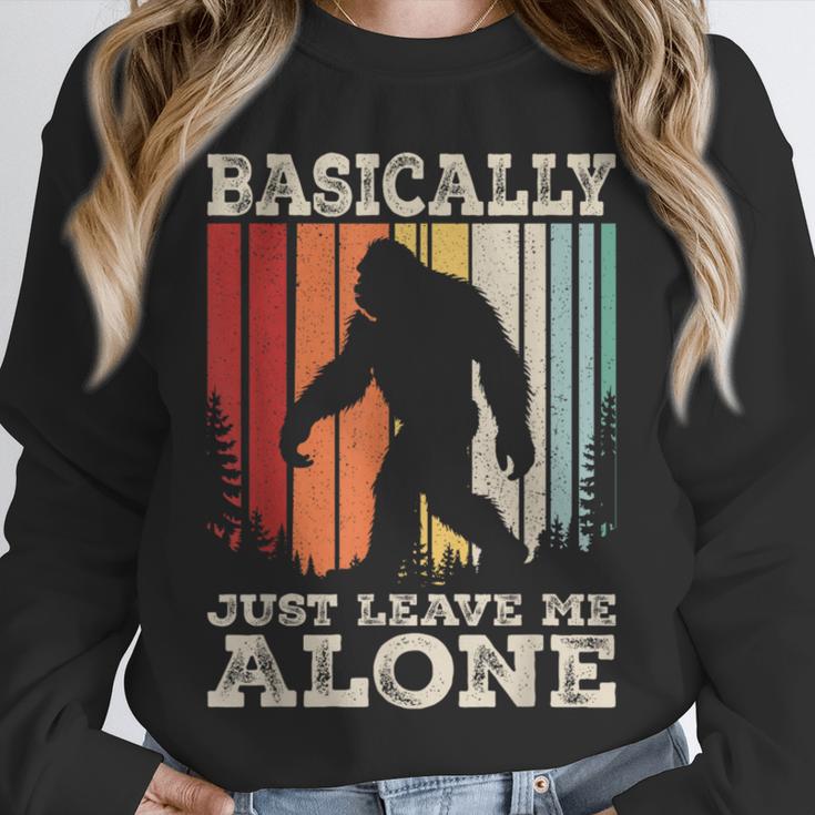 Vintage Basically Just Leave Me Alone Bigfoot Introverts Unisex Sweatshirt