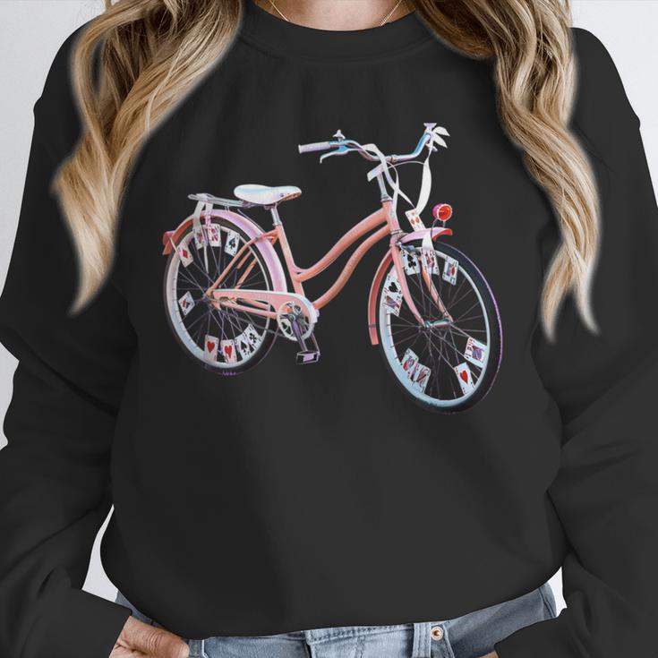 Vintage Bicycle With Playing Cards Nostalgia Unisex Sweatshirt