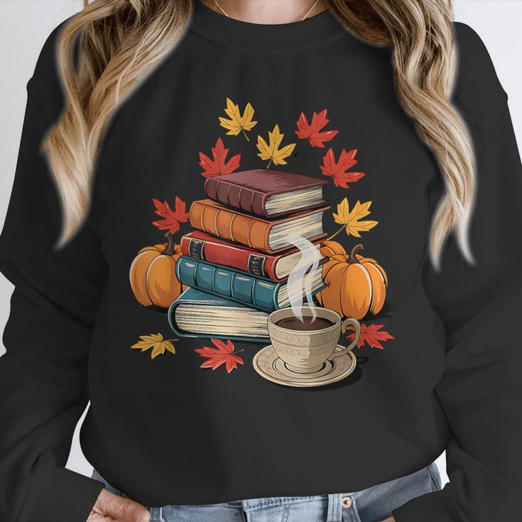 Vintage Books Tea Lovers Fall Autumn Leaves And Pumpkins Unisex Sweatshirt Vintage Books Tea Lovers Fall Autumn Leaves And Pumpkins Unisex Sweatshirt