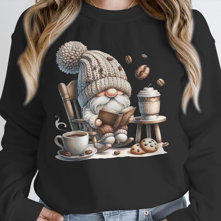Vintage Cute Gnome Reading Book Coffee Cute Gnome Graphic Unisex Sweatshirt Vintage Cute Gnome Reading Book Coffee Cute Gnome Graphic Unisex Sweatshirt