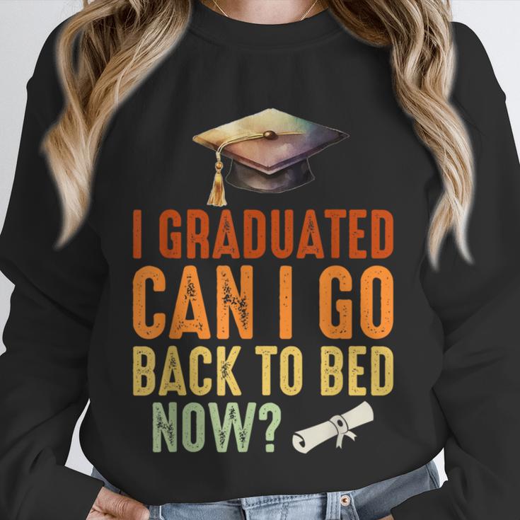 Vintage I Graduated Can I Go Back To Bed Now Graduation Unisex Sweatshirt