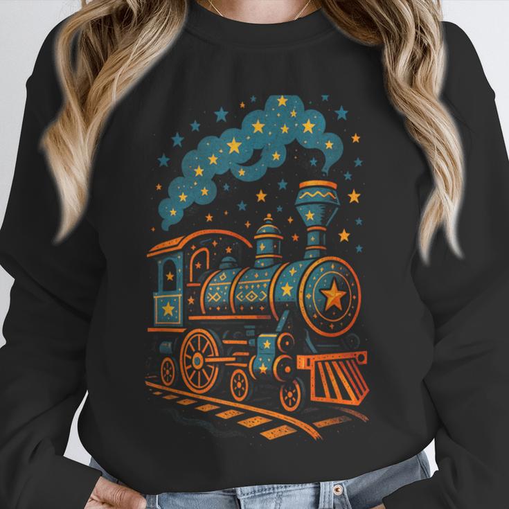 Vintage Locomotive Nostalgia Railroad Stars Unisex Sweatshirt