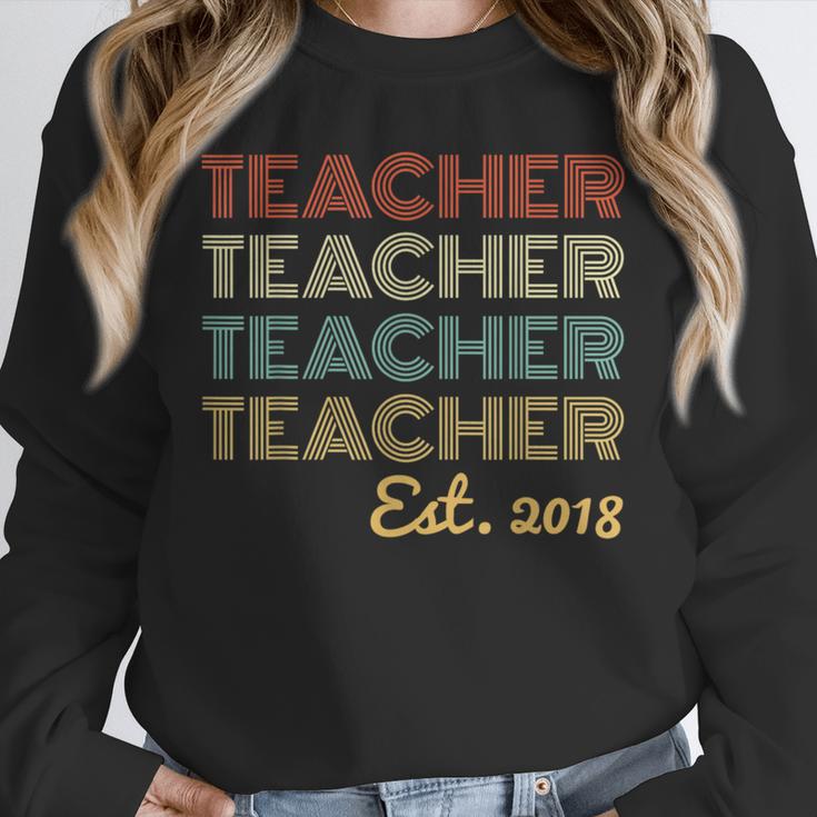 Vintage Teacher Established 2018 Graduation Men Unisex Sweatshirt