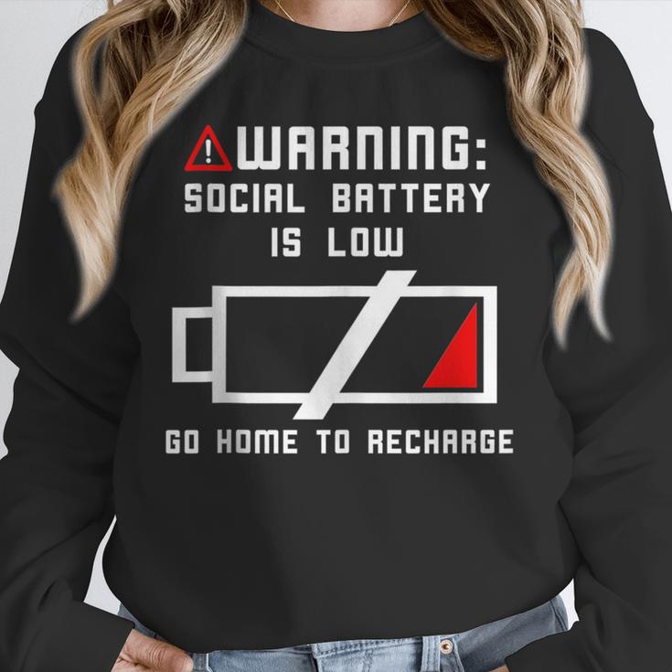 Warning Social Battery Is Low Introvert Shirt Unisex Sweatshirt