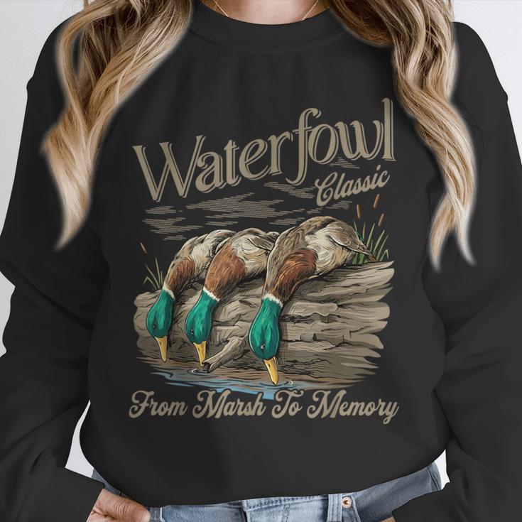 Waterfowl Classic Duck Hunting Marsh To Memory Mallard Unisex Sweatshirt