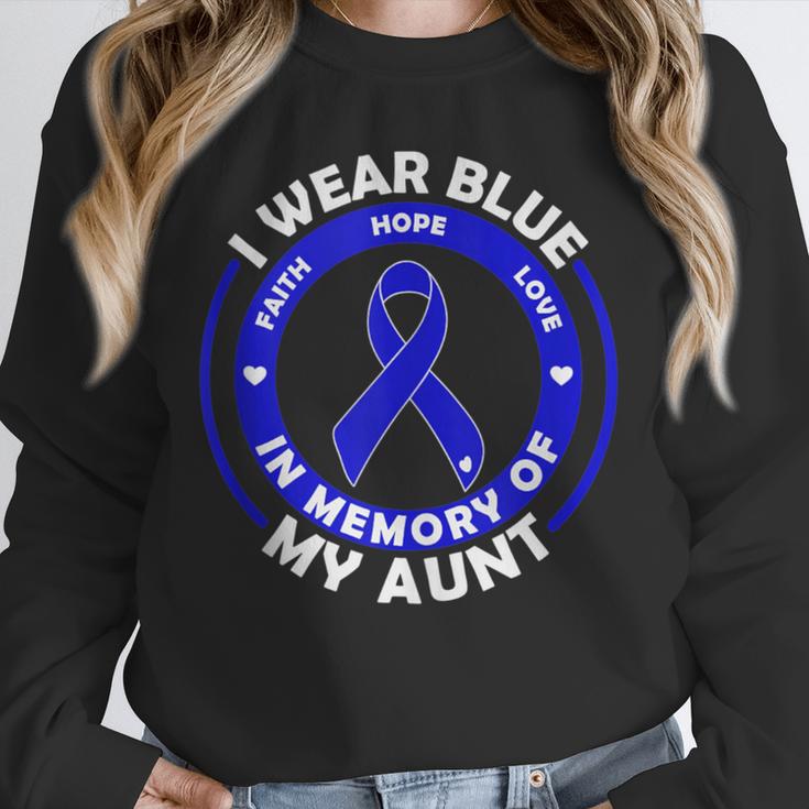 I Wear Blue In Memory Of My Aunt Colon Cancer Awareness Unisex Sweatshirt