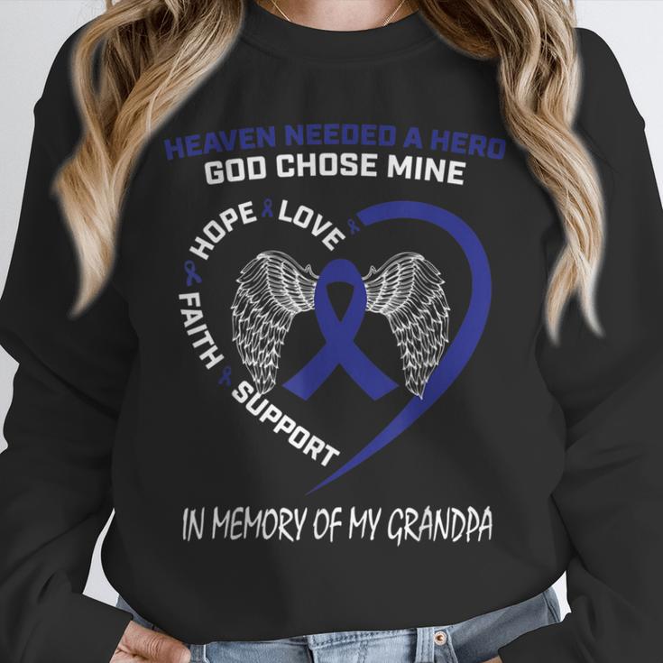 I Wear Blue In Memory Of My Grandpa Colon Cancer Awareness Unisex Sweatshirt