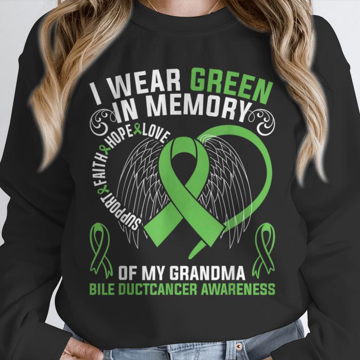 I Wear Green In Memory Of My Grandma Bile Duct Cancer Aware Unisex Sweatshirt I Wear Green In Memory Of My Grandma Bile Duct Cancer Aware Unisex Sweatshirt