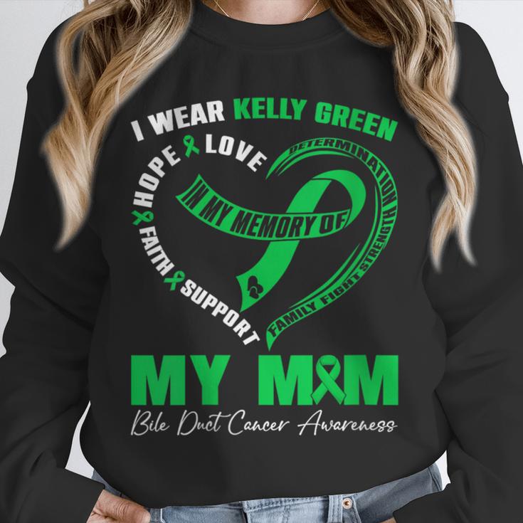 I Wear Kelly Green In My Memory Of My Mom Bile Duct Cancer Unisex Sweatshirt