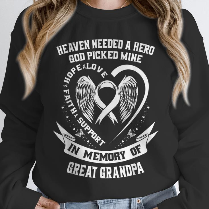 I Wear In Memory Of My Great Grandpa Lung Cancer Unisex Sweatshirt I Wear In Memory Of My Great Grandpa Lung Cancer Unisex Sweatshirt