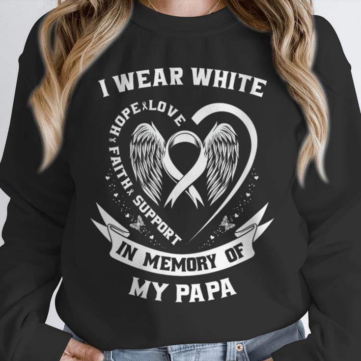 I Wear In Memory Of Papa Lung Cancer Awareness Family Unisex Sweatshirt