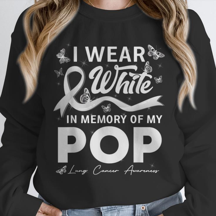 I Wear In Memory Of My Pop Lung Cancer Unisex Sweatshirt