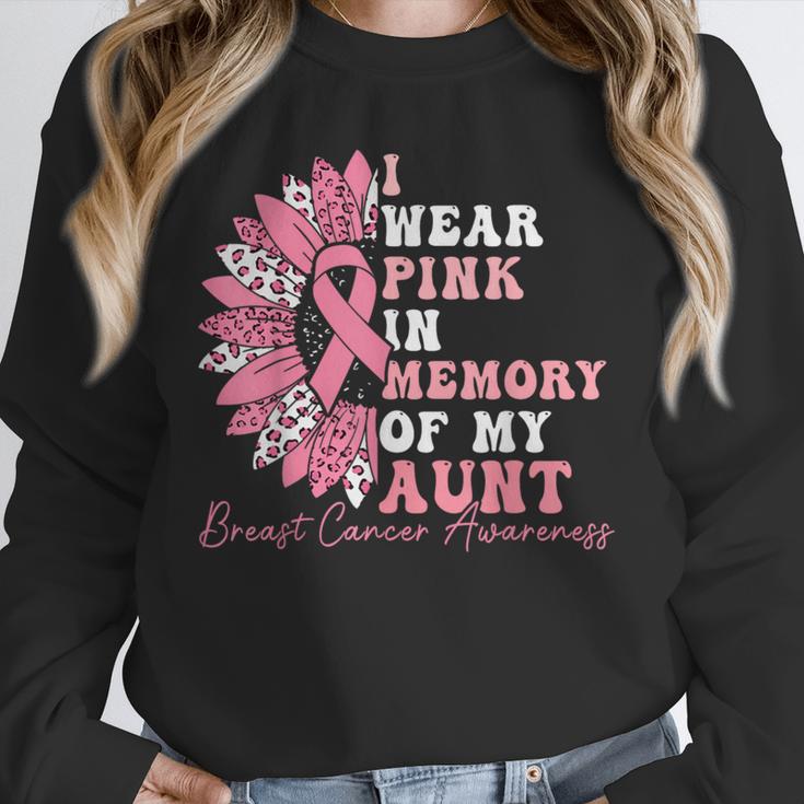I Wear Pink In Memory Of My Aunt Breast Cancer Pink Ribbon Unisex Sweatshirt